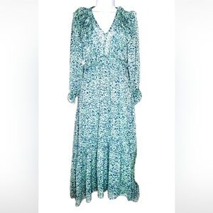 Zara midi blue pattern dress